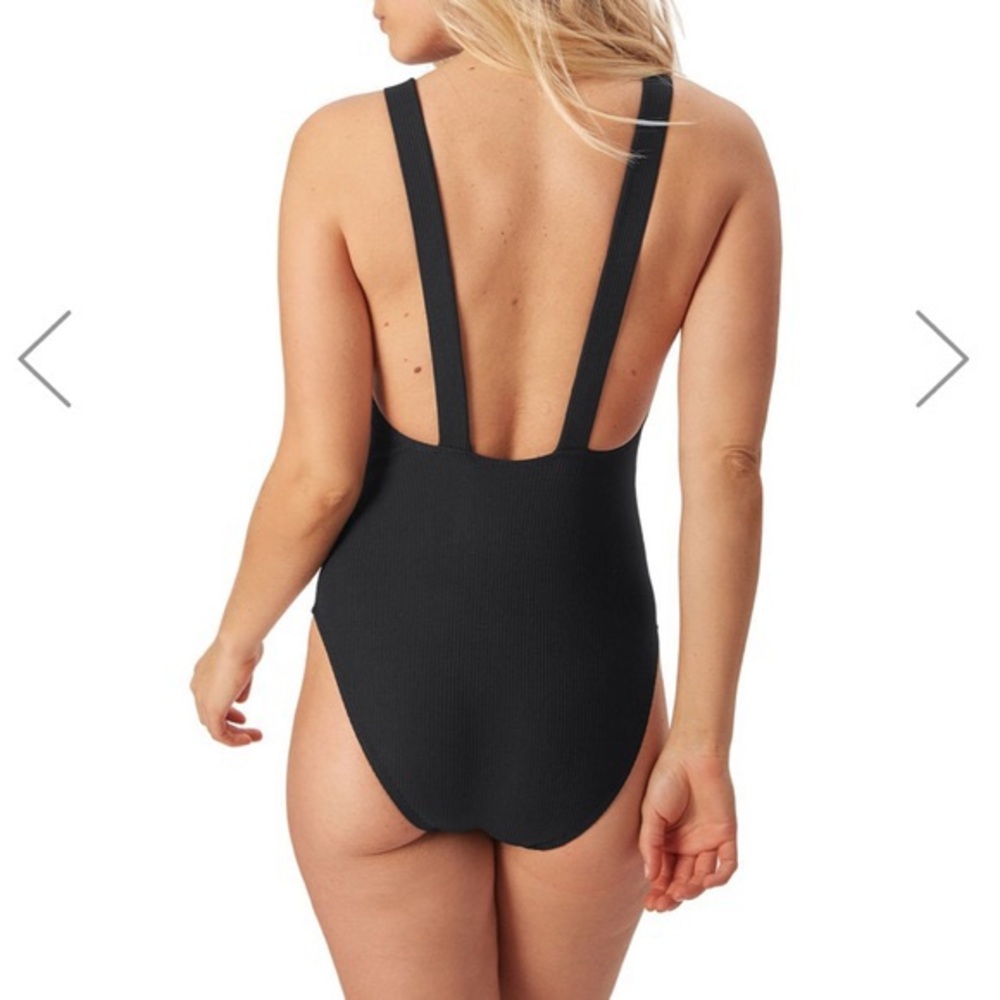 Andie Swim Montauk Black Ribbed Swimsuit